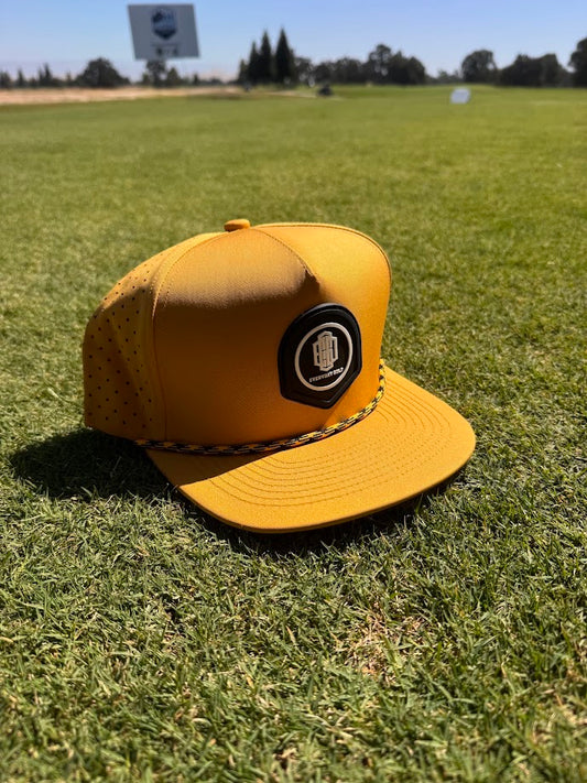 5 Panel Golf Hat- Gold