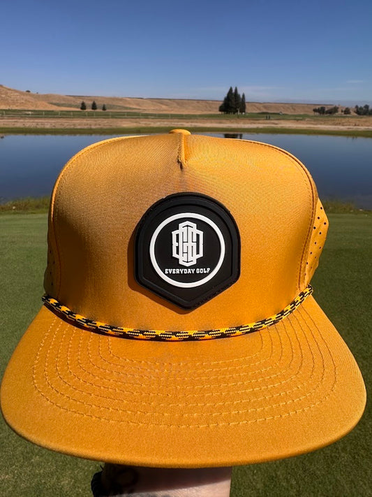 5 Panel Golf Hat- Gold