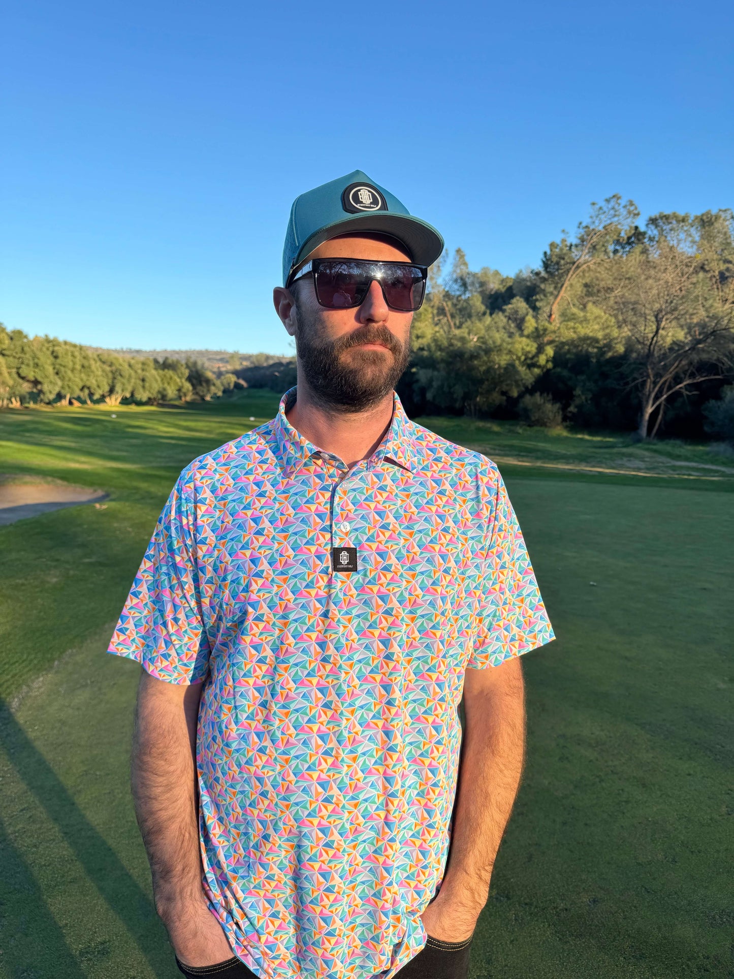 5 Panel Golf Hat- Teal