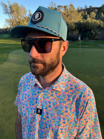5 Panel Golf Hat- Teal